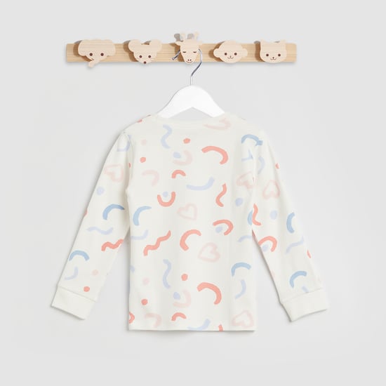 Juniors Printed Long Sleeves T-shirt and Pyjamas - Set of 2