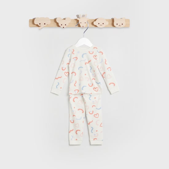 Juniors Printed Long Sleeves T-shirt and Pyjamas - Set of 2