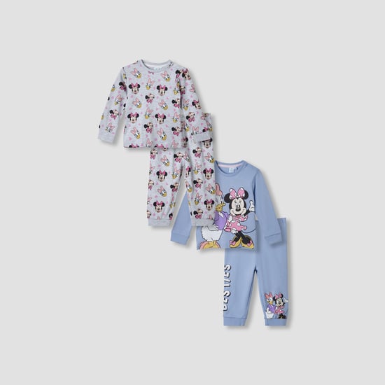 Minnie Mouse Print T-shirt with Pyjamas - Set of 2