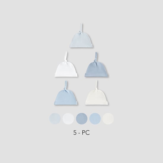 Juniors Solid Beanie with Knot Detail - Set of 5