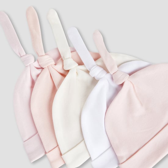 Juniors Solid Beanie with Knot Detail - Set of 5