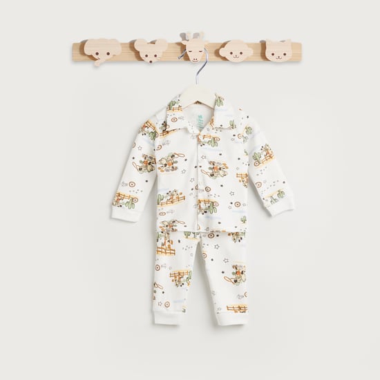 Mickey Mouse Print Shirt and Pyjama Set