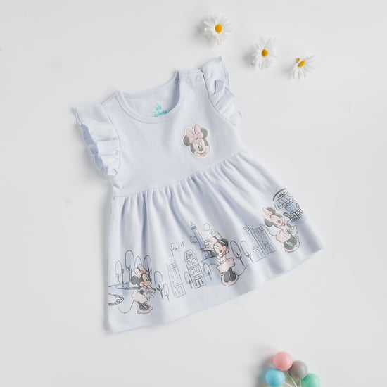 Minnie Mouse Print Cap Sleeves Dress