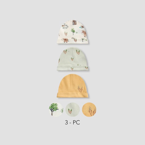 Juniors Farm Print Beanie - Set of 3