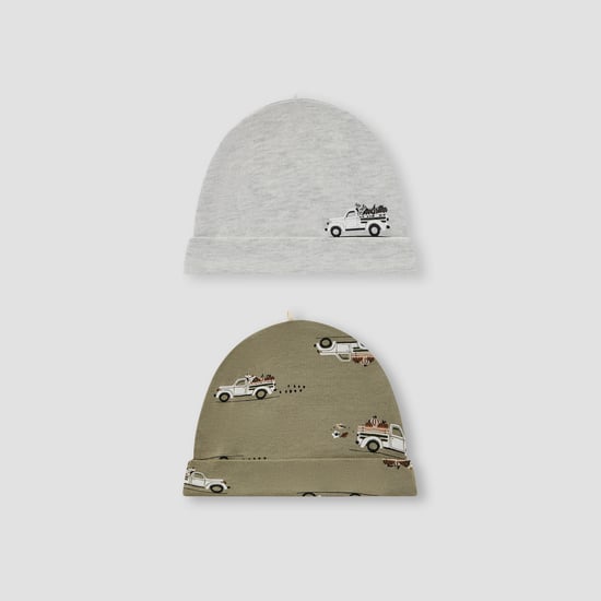 Juniors Vehicle Print Beanie - Set of 2