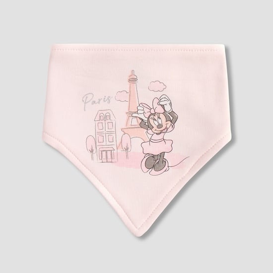 Minnie Mouse Print Bib with Snap Button Closure
