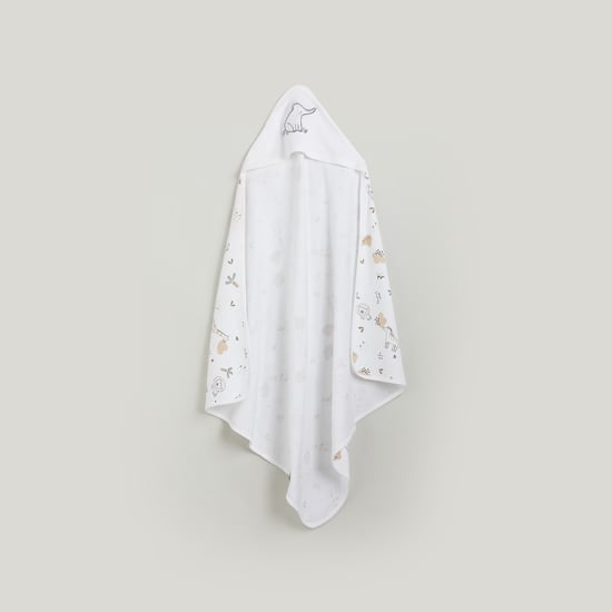 Juniors Animal Print Hooded Receiving Blanket - 80x80cm