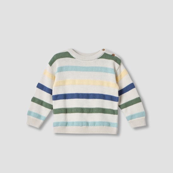 Juniors Striped Pullover with Long Sleeves