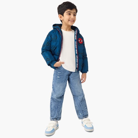 Juniors Spider-Man Print Hooded Jacket