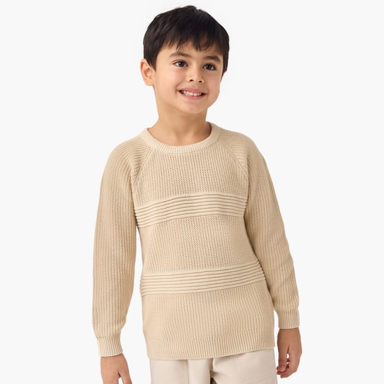 Juniors Textured Pullover with Long Sleeves