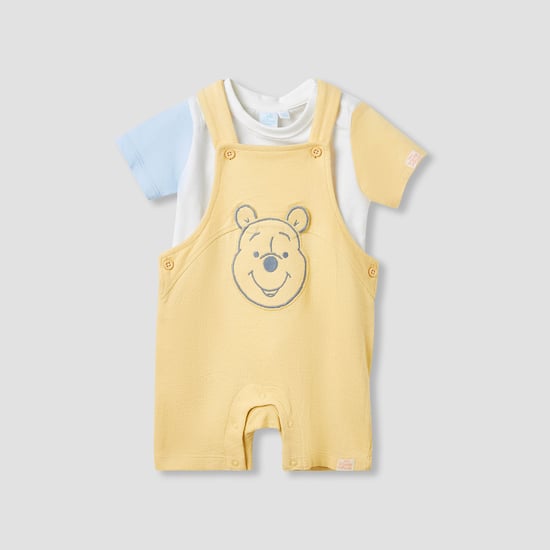 Juniors Winnie-the-Pooh Embroidered Dungaree and T-shirt Set