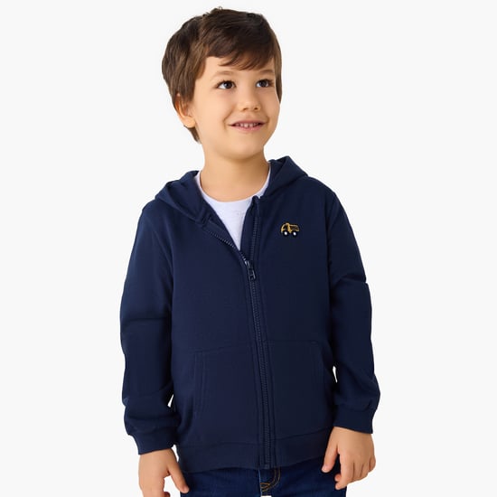 Juniors Vehicle Embroidered Hoodie with Kangaroo Pocket