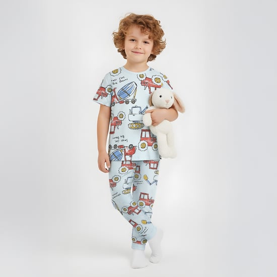 Juniors Vehicle Print T-shirt and Pyjama Set