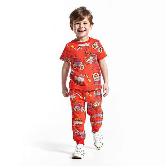 Juniors Vehicle Print T-shirt and Pyjama Set