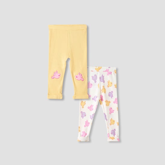 Juniors Printed Ribbed Leggings Set of