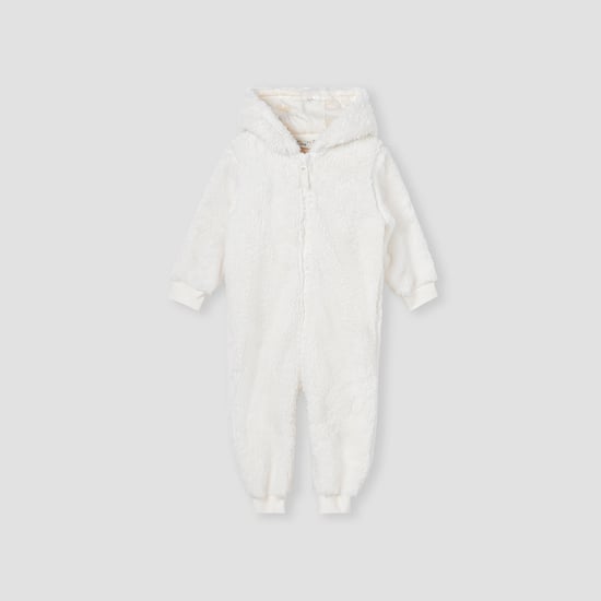 Juniors Hooded Romper with Long Sleeves