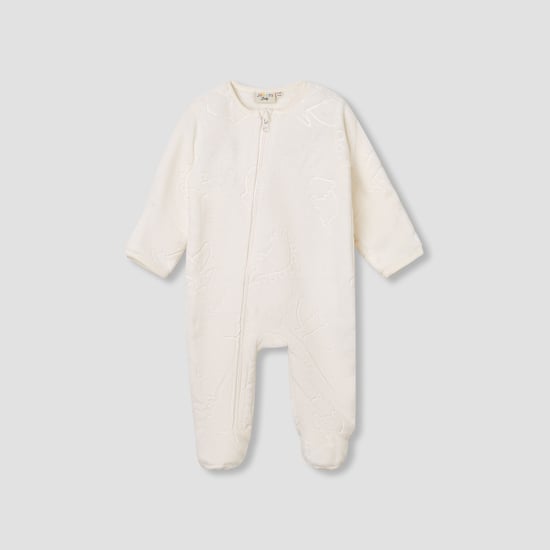 Juniors Dinosaur Debossed Coverall with Long Sleeves