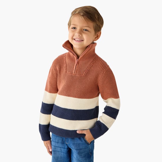 Juniors Colourblock Sweater with Long Sleeves