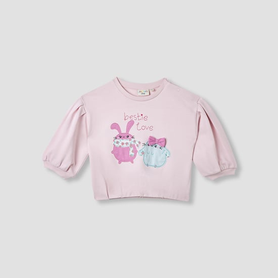 Juniors Applique Detail Sweatshirt with Long Sleeves