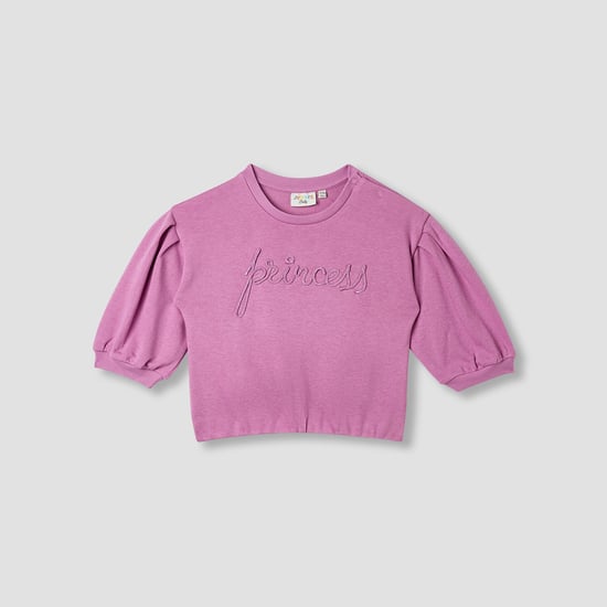 Juniors Princess Applique Sweatshirt with Long Sleeves