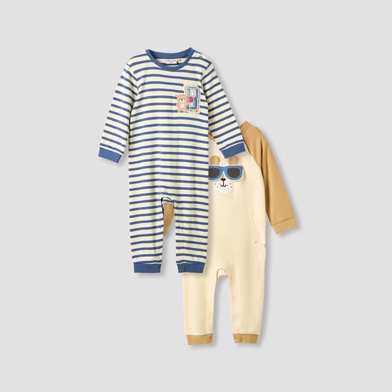 Juniors Applique Accent Romper with Long Sleeves - Set of 2