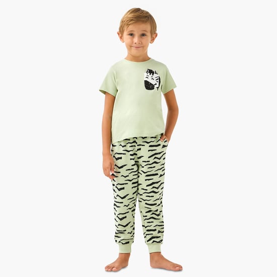 Buy Juniors Zebra Print T-shirt and Pyjama Set from Juniors at
