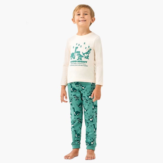 Juniors Dinosaur Print T-shirt and Pyjama Set