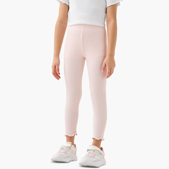 Juniors Ribbed Leggings with Elasticated Waistband
