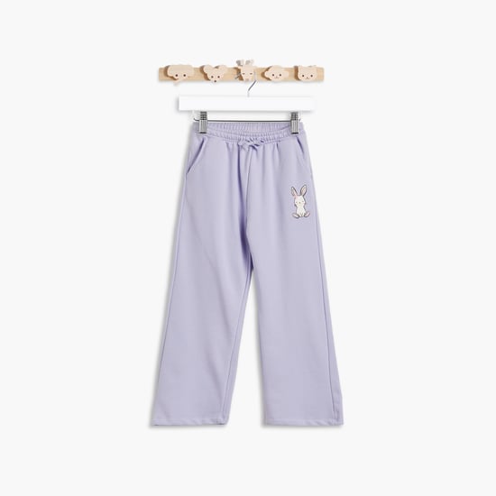 Juniors Bunny Print Joggers with Drawstring Closure and Pockets