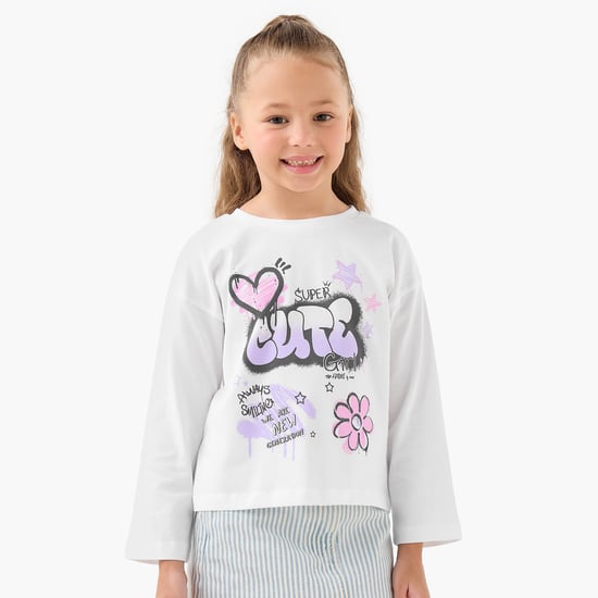 Juniors Graffiti Print T-shirt