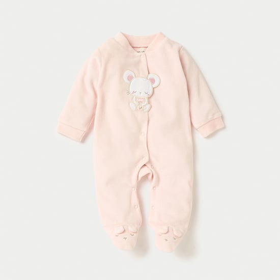 Juniors Mouse Applique Sleepsuit with Snap Button Closure