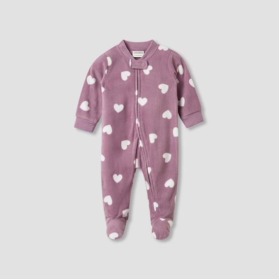 Juniors Printed Mandarin Collar Closed Feet Sleepsuit