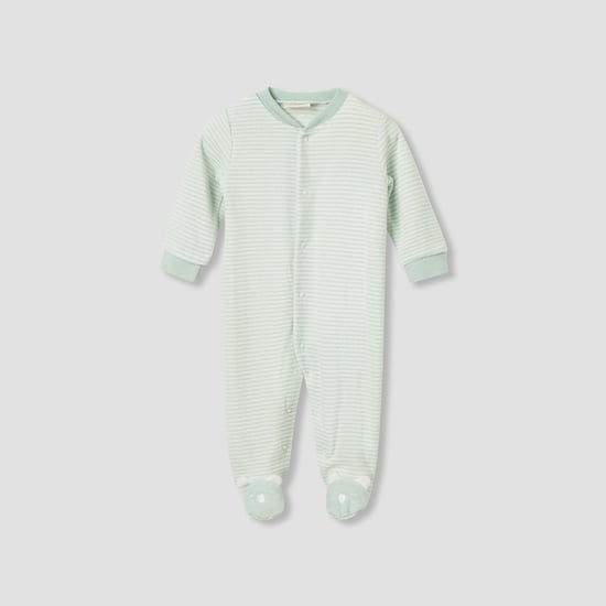 Juniors Striped Sleepsuit with Round Neck