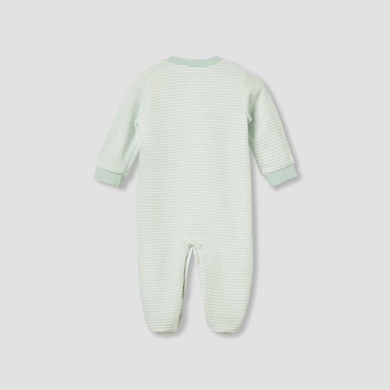 Juniors Striped Sleepsuit with Round Neck