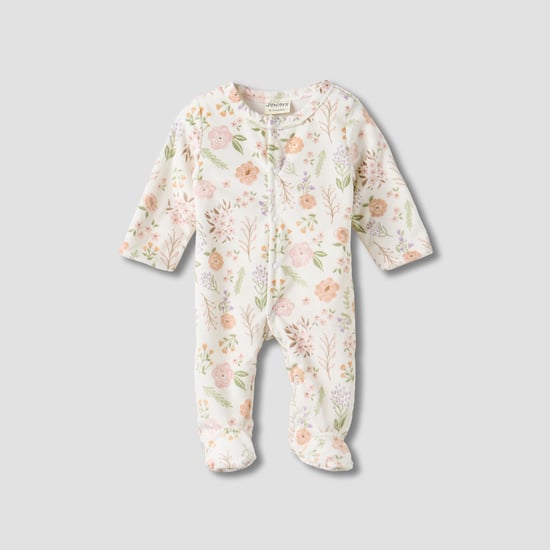 Juniors Floral Plush Sleepsuit with Long Sleeves