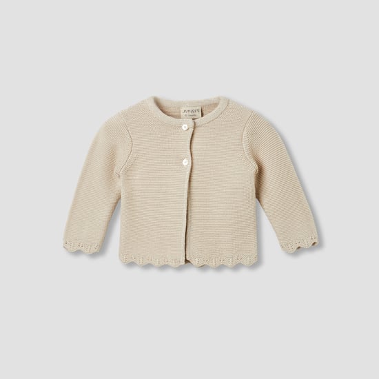 Juniors Knitted Cardigan with Scallop Hem