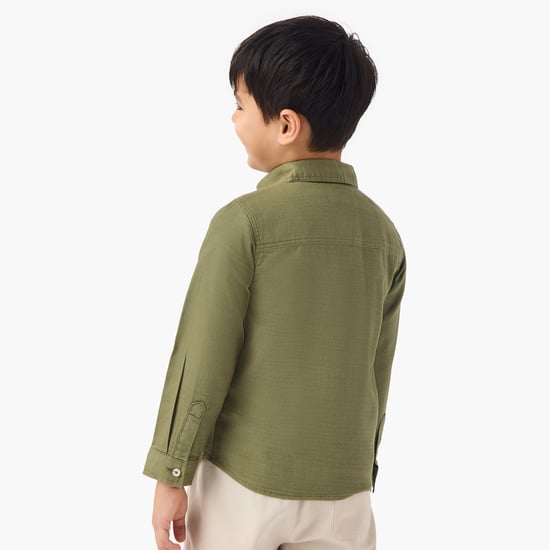 Juniors Textured Shirt with Chest Pocket