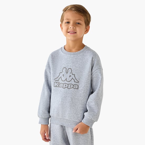 Kappa Logo Print Sweatshirt with Long Sleeves