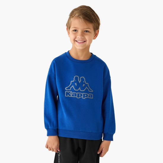 Kappa Logo Print Sweatshirt with Long Sleeves