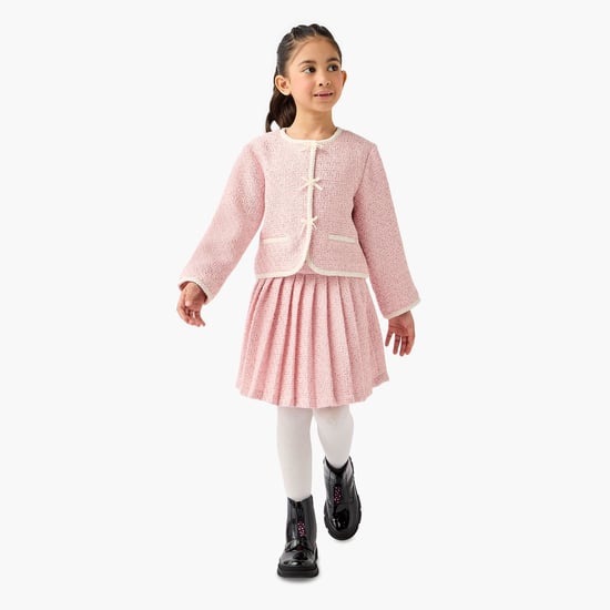 Juniors Jacket with Pleated Skirt and Tights