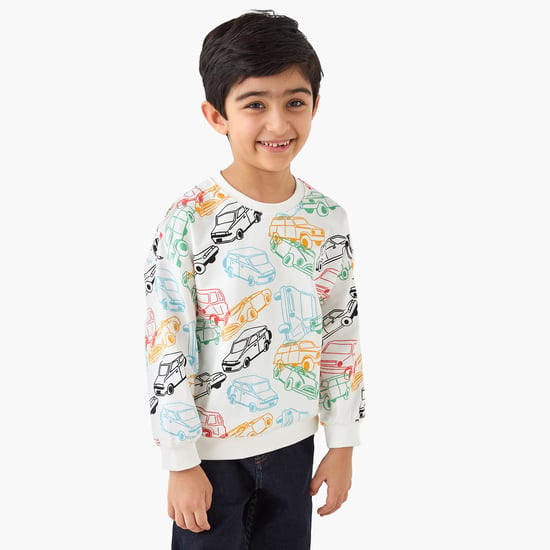 Juniors Vehicle Print Sweatshirt