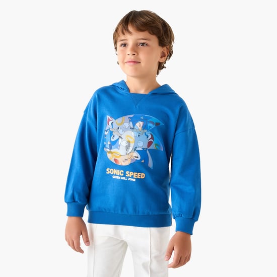 Juniors Sonic the Hedgehog Print Hooded Sweatshirt