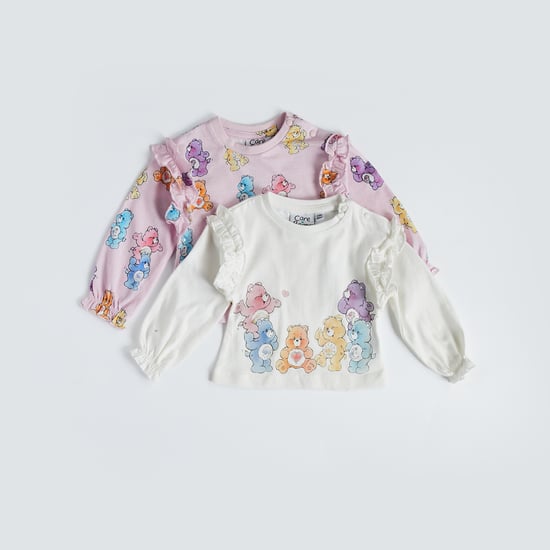 Juniors Care Bear Print T-shirt with Long Sleeves - Set of 2