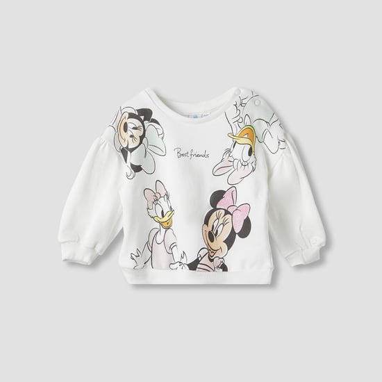 Minnie Mouse and Daisy Duck Print Sweatshirt with Long Sleeves