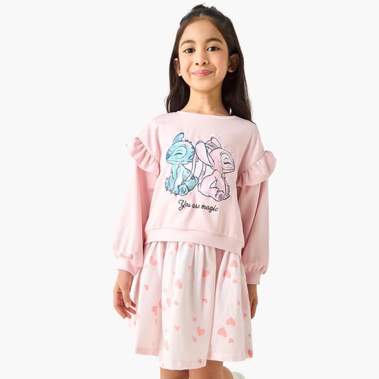 Juniors Stitch and Angel Applique A-line Dress