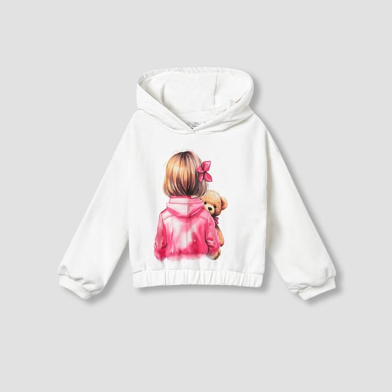Juniors Graphic Print Sweatshirt with Long Sleeves