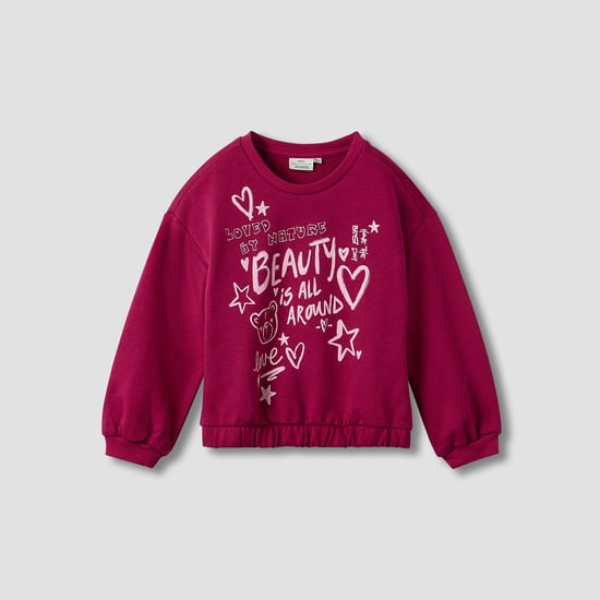 Juniors Printed Sweatshirt with Long Sleeves