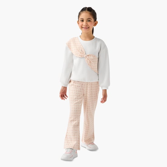 Juniors Bow Accent Sweatshirt and Pants Set