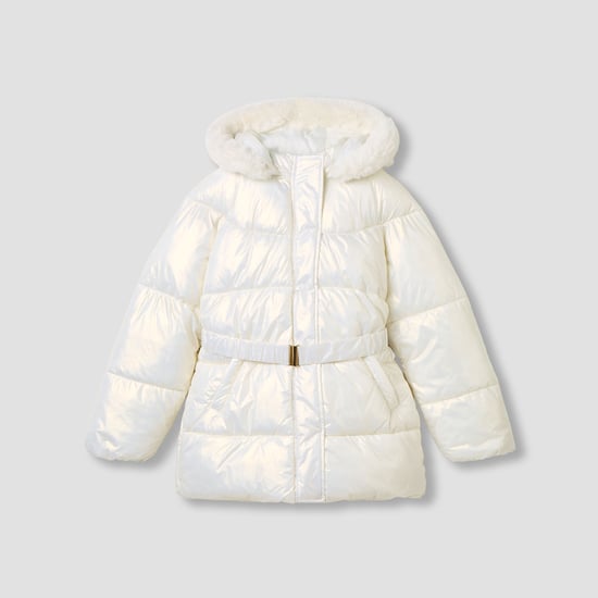 Juniors Padded Jacket with Hood and Long Sleeves
