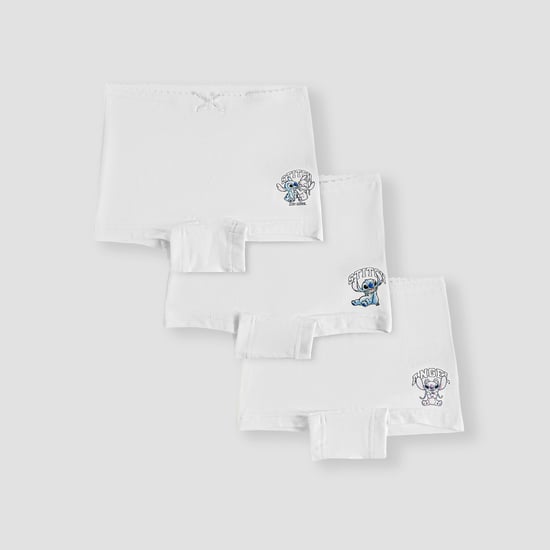 Juniors Stitch and Angel Print Boy Shorts - Set of 3